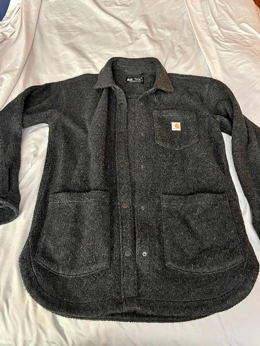 Carhartt Black Wool Blend Shirt Jacket Size Large